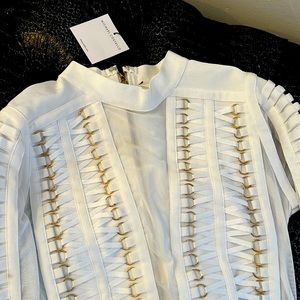 White mesh corset style Michael Costello address has a couple stains never worn